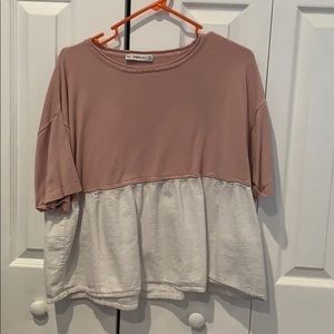 Zara two tone top